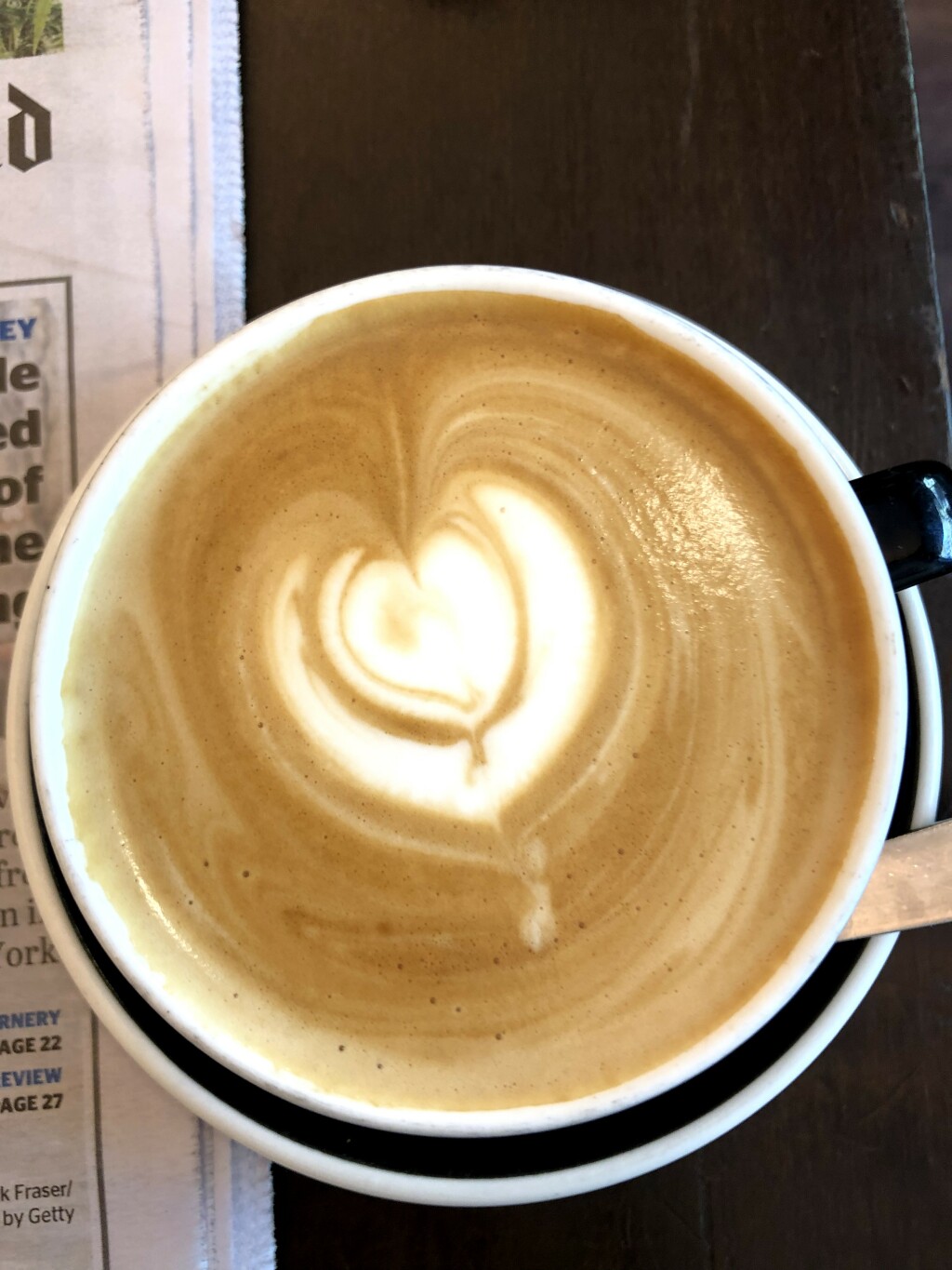 flat white at Can't Remember Cafe, somewhere in the Blue Mountains with Mike