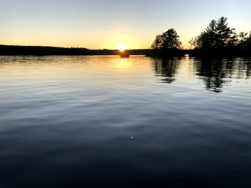 sunset is pretty on the lake